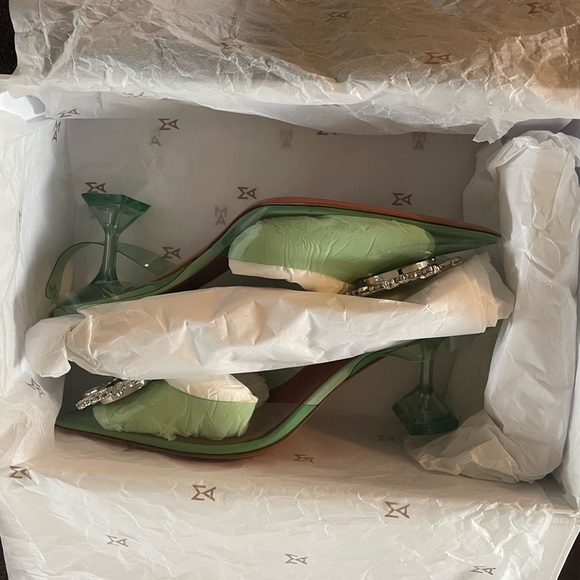 new AMINA MUADDI Begum pointed toe PVC MINT color sz 39.5 - Picture 7 of 7